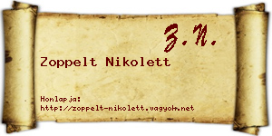 Zoppelt Nikolett névjegykártya